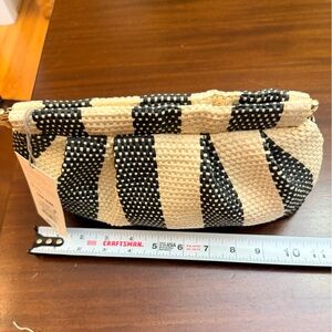 A New Day Black and Tan Checked Clutch
